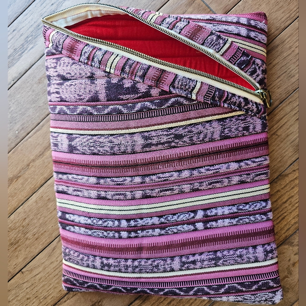 Pink and Purple Striped Women's iPad Case